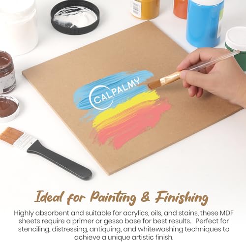 CALPALMY 24-Pack MDF Board 1/8 Inch Thick 12" x 12" Unfinished Wood Panels, 3mm Thick Medium Density Fiberboard Wood Boards for Crafts, Painting, Carpentry, Engraving, Interior Design, and More - size: 12 x 12 x 1/8" (24 Pack)