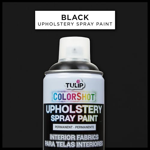 TULIP ColorShot Fabric Spray Paint for Upholstery, Permanent Spray-On Fabric Paint for Furniture, 8 oz, Black - color: Black
