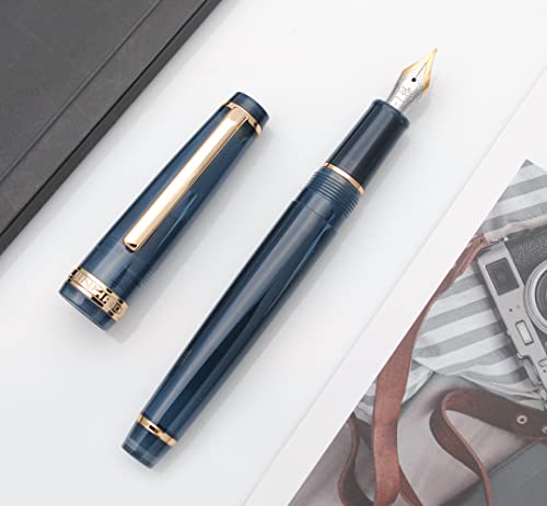 JINHAO 82 Fountain Pen with Gold Clip (F Nib 0.5mm, Caribbean Sea Blue) - color: Caribbean Sea Blue