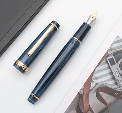 JINHAO 82 Fountain Pen with Gold Clip (F Nib 0.5mm, Caribbean Sea Blue) - color: Caribbean Sea Blue