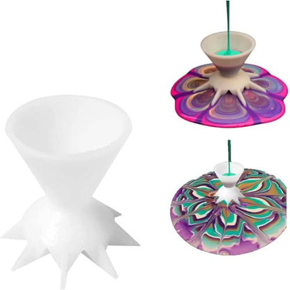 TOPINCN 7 Funnel Split Cup for Acrylic Paint, Flower Pattern Pouring Cup Multifunctional Suitable for Fluid Art Techniques Painting Accessories (White), Default, TOPINCNn53ydroxiw-66