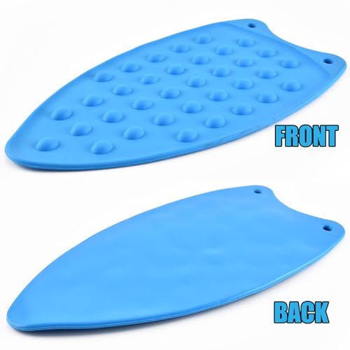 LeLehome Silicone Iron Rest Pad for Ironing Board Hot Heat Resistant Steam Compact Mat Anti-Slip Home Tools Kitchen Pot Tableware Mat Placemat, Blue - color: Blue