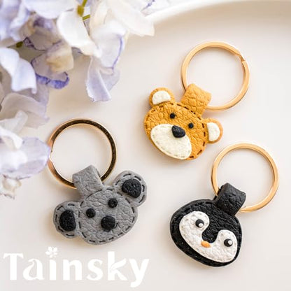 TAINSKY Animals Keychain Polymer Clay Cutter, Cute Polymer Clay Keychain Cutters, Boho Clay Cutters for Polymer Clay Jewelry, 11 Shapes Keychain Cutter, Penguin Polymer Clay Earring Cutters-A - color: Keychain -B