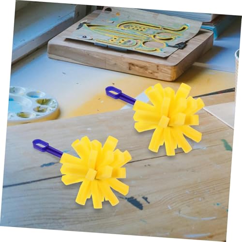 FOMIYES 10pcs Sponge Painting Brush Set with Plastic Handle, Textured Foam Paintbrushes for ’s Art Crafts and Stencil Painting
