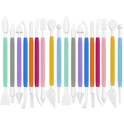 Clay Tools 18PCS Air Dry Clay Double-Ended Tool Kit Plastic Clay Sculpting Tools Set for DIY Pottery, Modeling Molding Polymer Clay