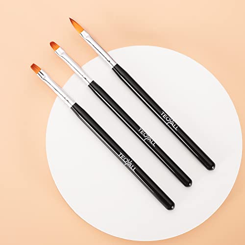 TEOYALL Nail Art Brushes - Builder Gel, Dotting Tools, Fine Liner - color: Black