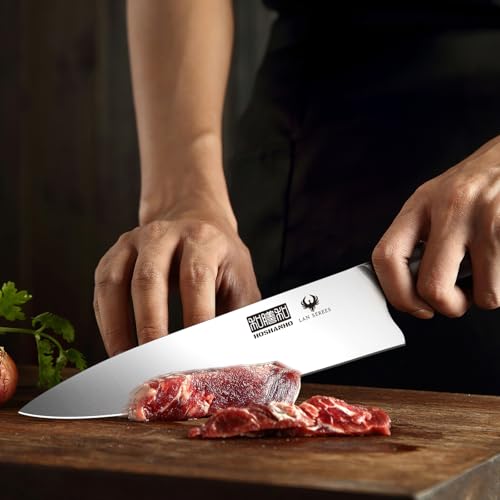 HOSHANHO 7-Piece Knife Set with Block - High-Carbon Stainless Steel Kitchen Knife, Ultra Sharp Professional Chef Knives with Sharpener - size: 7 Pieces Knife Set