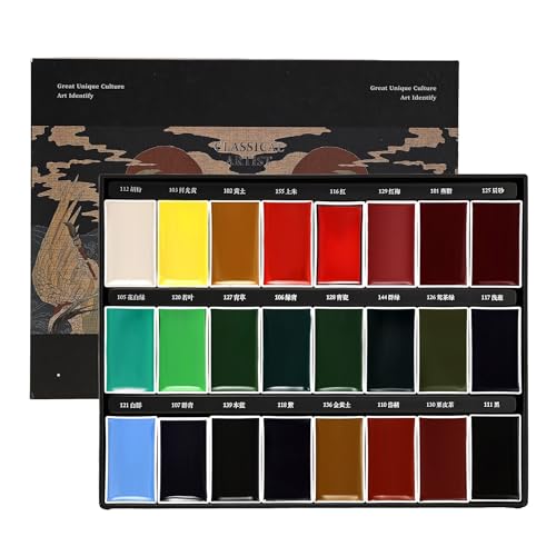 rubens Watercolor Paint Set 24 Colors,Professional Art Supplies,Watercolor Travel Palette for Adults，Artists,Adults Beginner - color: 24 Colors