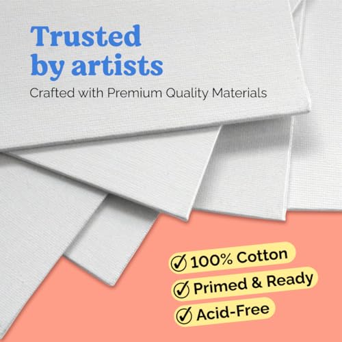 Chalkola Paint Canvas Panels 5x7 inch (15 Pack) for Acrylic Painting & Oil Art, Primed 100% Cotton Boards, Acid-Free for Professional Artists, Hobby Painters, Kids & Beginners - size: 15 - 5"x7", style: White