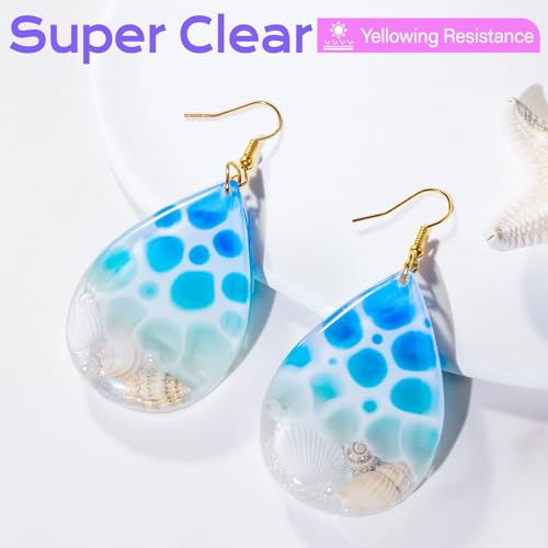 HeyClear 500g UV Resin Kit Crystal Clear, Hard UV Resin Fast Curing for DIY Crafts，Beginners Jewelry Making, Keychain Making and Resin Art - size: 500g