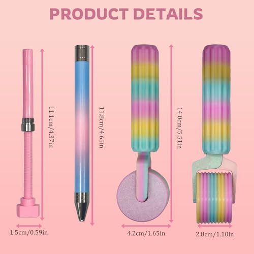 Diamond Painting Roller & Wax Pen Kit, Diamond Art Tools Set | Smooth roller and refillable wax pen help press drills firmly and pick gems faster