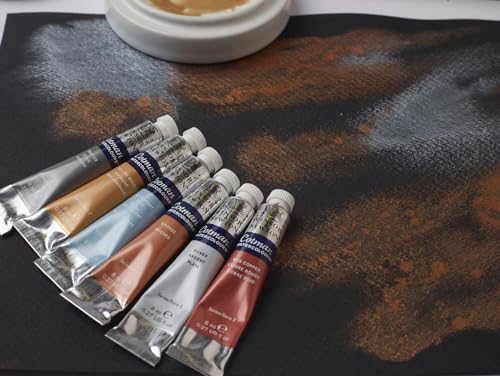 Winsor & Newton Cotman Watercolor Paint Set, 6 Metallic Colors, 8ml (0.27-oz) Tubes - style: 6 Tube Set Metallic 8ml