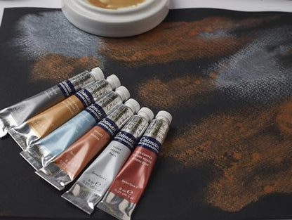 Winsor & Newton Cotman Watercolor Paint Set, 6 Metallic Colors, 8ml (0.27-oz) Tubes - style: 6 Tube Set Metallic 8ml