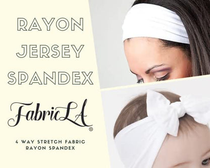 FabricLA Rayon Jersey Spandex Fabric by The Yard- 4 Way Stretch | 60" Inches (150 CM) Wide | 240gsm - White, 1 Yard - color: White, size: 1 Yard Pre Cut