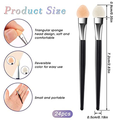 24 Pcs Sponge Applicators,Small Sponge Painting Brushes Detailed Ink Paints Blending Brushes for Pastel Artist Painting Pastels, DIY Scrapbooking Cards Making