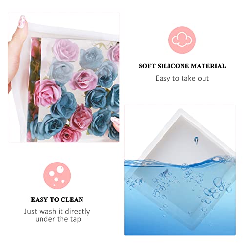 Square Silicone Molds for Resin, Large Resin Mold Glossy Deep Square Molds 6.6''x 2'' w Deep Epoxy Resin Molds for Flowers Bouquet Preservation - color: Square Silicone Molds