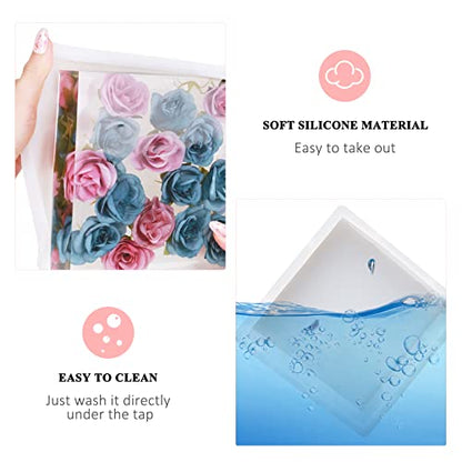 Square Silicone Molds for Resin, Large Resin Mold Glossy Deep Square Molds 6.6''x 2'' w Deep Epoxy Resin Molds for Flowers Bouquet Preservation - color: Square Silicone Molds