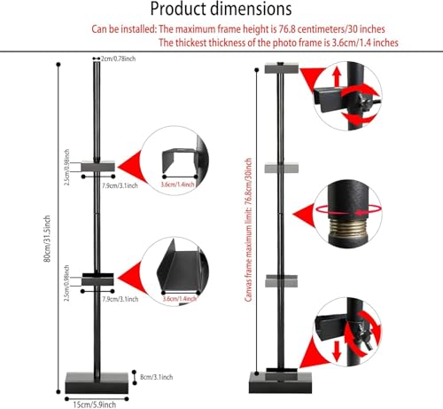Adjustable Tabletop Easel Stand for display up to 30" H, Black Metal easel stand for Signs & picture frames,artworks,suitable for Home Decor,Studio,restaurant and Exhibition art easels