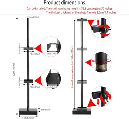Adjustable Tabletop Easel Stand for display up to 30" H, Black Metal easel stand for Signs & picture frames,artworks,suitable for Home Decor,Studio,restaurant and Exhibition art easels