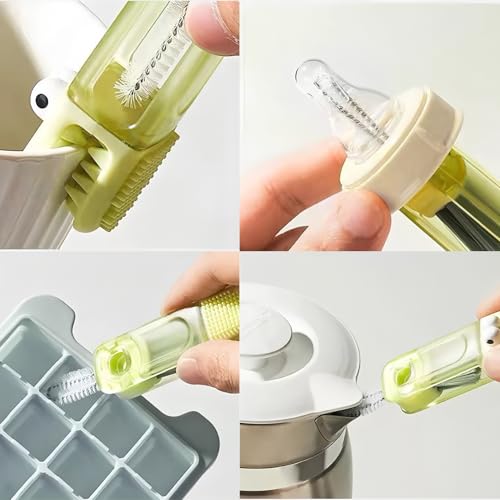 3 in 1 Multifunctional Cup Lid & Bottle Gap Cleaning Brush Set - Portable Crevice Cleaner for Tight Spaces, Home Kitchen Generic Use (3-Pack,Style2) - style: style2