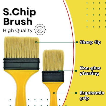 Paint Brushes for Walls I Chip Brush Set 4 inch 20 Pack I S.Chip Brush Never Lose Bristles I 100% Plastic I for Paint, Glues, Stains and Single Material - size: 4 inch, 20 pcs