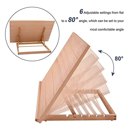 Miratuso Large Drawing & Sketching Board, Art Tabletop Easel Painting Easel | 24.8" L x 16.5" W (A2), 6 Adjustable Angles, Foldable, Portable Multiple Use, Gift for Artists, Children, Beginners & Student - style: A2