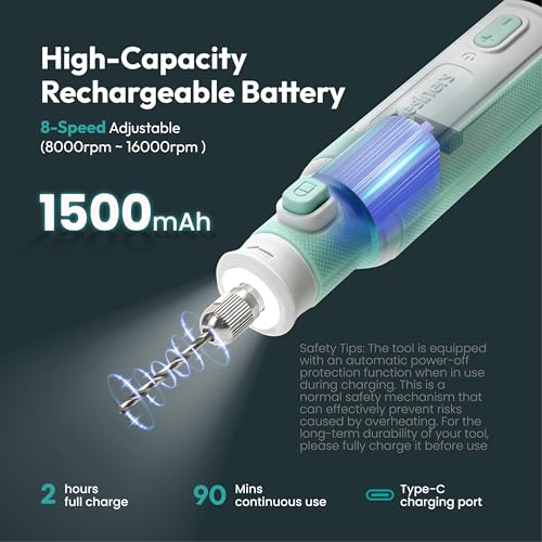 Resiners Electric Resin Drill Pen & UV Light for Resin Curing, UV Resin Light, Cordless Rotary Tool Kit