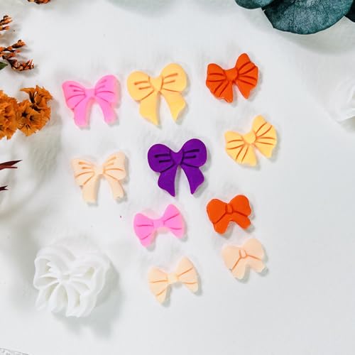 Xaekicr Polymer Clay Cutters Bow Set – 5PCS Cute Bow Clay Cutters for Polymer Clay Jewelry, Sweet Ribbon Clay Earring Cutters Shapes, DIY Clay Tools for Earrings, Charms and Crafts - color: F color