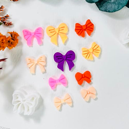 Xaekicr Polymer Clay Cutters Bow Set – 5PCS Cute Bow Clay Cutters for Polymer Clay Jewelry, Sweet Ribbon Clay Earring Cutters Shapes, DIY Clay Tools for Earrings, Charms and Crafts - color: F color