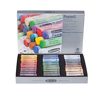 Schmincke - Pastels, 30 colors, multi-purpose, 77 230 097, cardboard set with 30 pastels, handmade pastels, brilliant, velvet-matt, highly lightfast colors - size: 30 Count (Pack of 1)