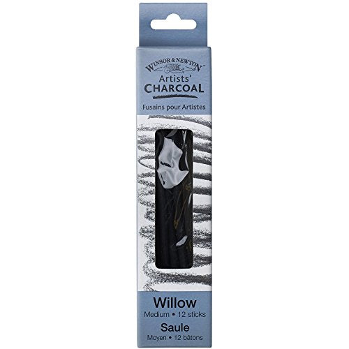 Winsor & Newton Artists' Willow Charcoal, Medium, Box of 12 - color: Medium, style: Box of 12