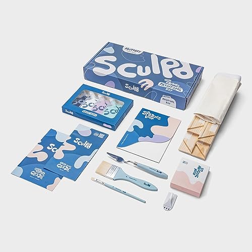 Sculpd - The Original Abstract Painting Kit, Abstract Painting, 4 Acrylic Paint Colours, 2 Brushes, Artist Canvas, Additional Artist Supplies, Studies Book & Guides for Adults, Beginners & Artists - color: Bold, size: Small