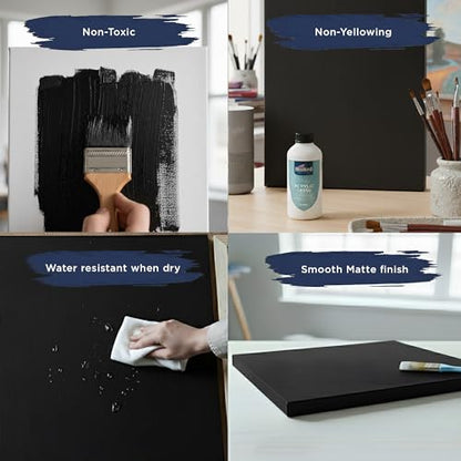 BLUEBIRD Studio Acrylic Gesso - Liquid Gesso Primer for Arylic Painting, Surface Prep Medium (Black, 16.9 Fl Oz) - color: Black, size: 16.9 Fl Oz (Pack of 1)