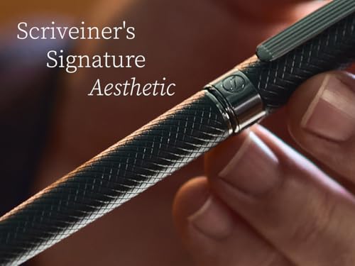 Scriveiner All Black Ballpoint Pen -Stunning Luxury All Metal Matt Black Pen, Schmidt Black Refill, Best Gift Set for Men & Women, Professional Executive Office, Nice Fancy Designer Pens - color: 01. All Black