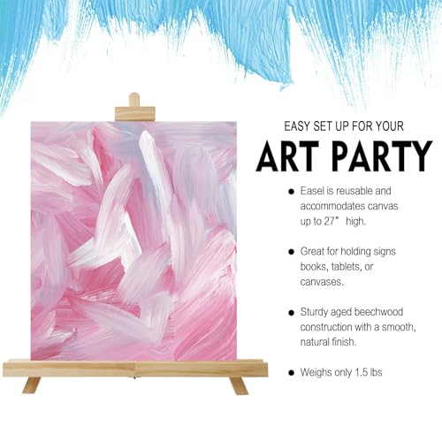 CONDA 25'' Folding Wooden Tabletop Easel for Painting, Hold Canvas up to 23 Inches, Portable A-Frame Artist Desktop Painting Stand, Photo Picture Sign Holder