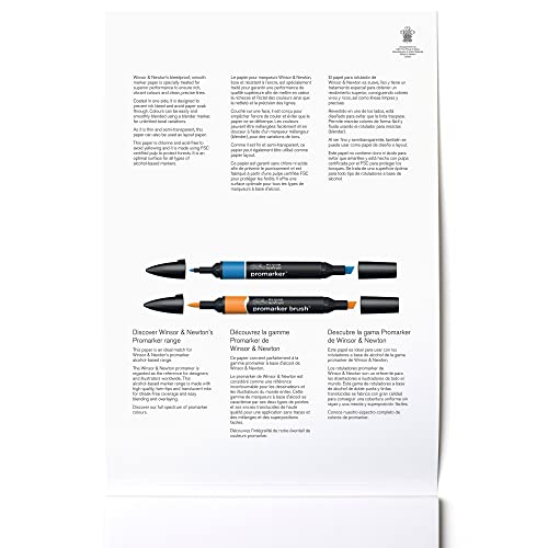 Winsor & Newton, Marker Paper, Bleedproof, A4, 50 Sheets, White, 75g/20lb