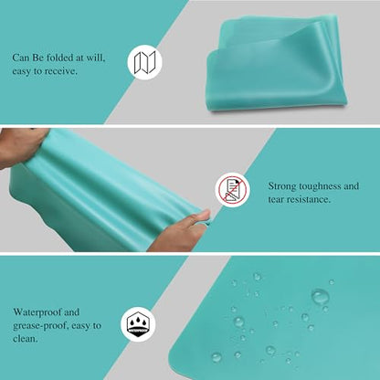 Silicone Mats, 2Pcs 15.7"x 11.8"x 0.03" Green Silicone Table Mat, Silicone Placemats for Baking, Kitchen Counter, Jewelry - color: Green, size: 15.7"x 11.8"