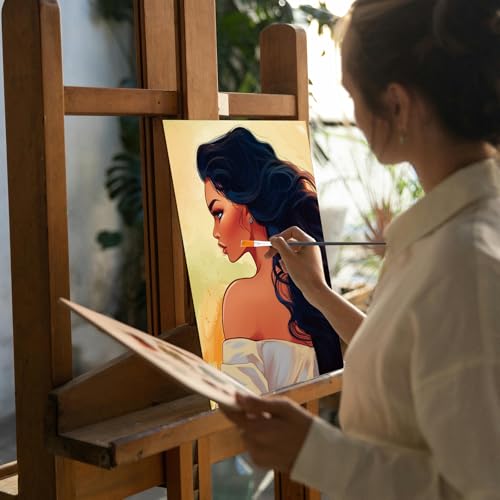 Cholemy 36 Pcs Paint and Sip Kit for Adults 8''x10'' Pre Drawn Canvas for Painting DIY Afro Acrylic Painting Kit Wood Easel Brushes Date Night Bulk for Summer 4th of July Party Gift(Fashion Women) - style: Fashion Women