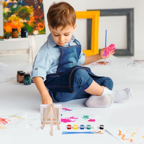 ESRICH 5 Set Mini Acrylic Paint Set,Minis Canvas Painting Kit,St. Patrick's Party Gifts,4 * 4in Canvas with Easel,Acrylic Paints,Brush,Palette,Mini Easel with Canvas for Kids Adults Painting Party - size: 5 set 4 x 4 inches