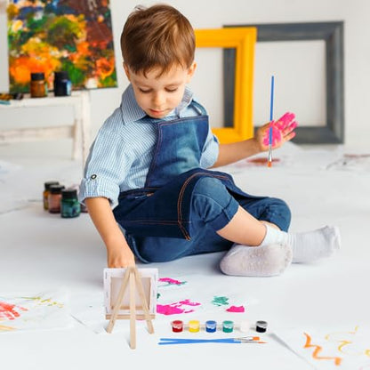 ESRICH 5 Set Mini Acrylic Paint Set,Minis Canvas Painting Kit,St. Patrick's Party Gifts,4 * 4in Canvas with Easel,Acrylic Paints,Brush,Palette,Mini Easel with Canvas for Kids Adults Painting Party - size: 5 set 4 x 4 inches