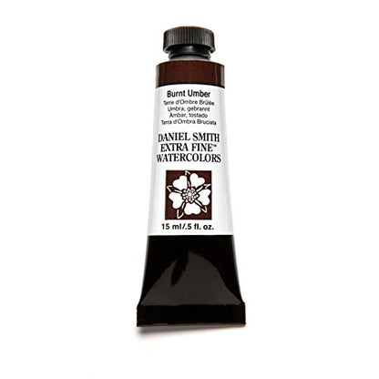 DANIEL SMITH 284600011 Extra Fine Watercolor 15ml Paint Tube, Burnt Umber, 0.5 Fl Oz (Pack of 1) - color: Burnt Umber
