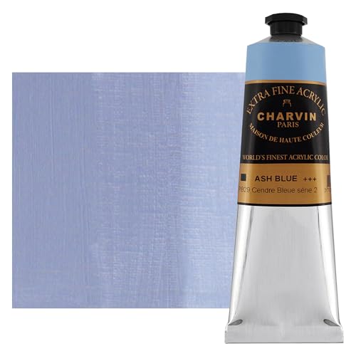 Charvin Extra Fine Professional Acrylic Paint - Ash Blue, 150ml Tube, Triple-Milled, Lightfast Pigments, Open Stock Artist Acrylic Paints in Nature-Inspired Hues - color: Ash Blue, size: 5.07 Fl Oz (Pack of 1)