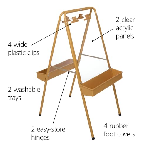 Colorations 2-Way Indoor/Outdoor Acrylic Panel Easel - style: 2-Station, Tan