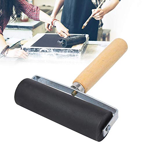 Rubber Brayer Roller Detachable Printing Roller for Ink, Printmaking, Block Stamping, Printing, Applying Glue, Wallpaper
