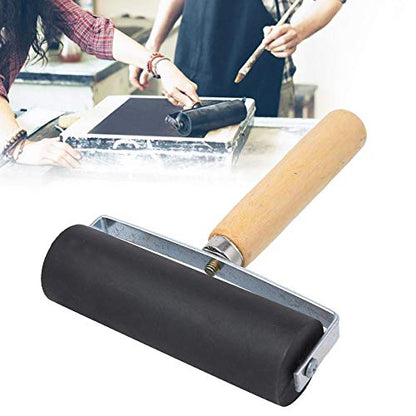 Rubber Brayer Roller Detachable Printing Roller for Ink, Printmaking, Block Stamping, Printing, Applying Glue, Wallpaper