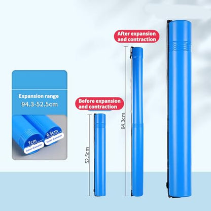 Telescoping Poster and Document Storage Tube, Extendable Carrying Case, Portable Art and Holder for Architect and Artist - color: Blue