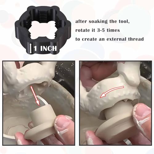 Pottery Clay Threading Making Kits, Clay Tap and Die Set for Jars and Lids Caps Thread (2 Inch Silk Black) - color: 2 Inch Silk Black