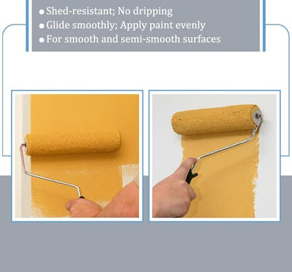 Great Andrew 12 Pack Paint Roller Covers 9 Inch 3/8-Inch Nap, Dense Fibers Large Paint Roller Kit for Painting Textured Smooth Rough Surfaces Walls Floors House - size: 12pcs, 9", Blue
