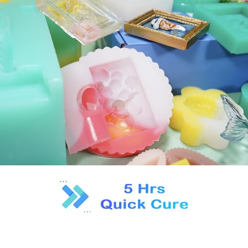 BBDINO Silicone Mold Making Kit 20A, Clear Liquid Platinum Silicone 2 Gal. | 1A:1B Mixing -Self Degassing -4 Hrs Quick Cure -Flexible & Firm Well Balanced -Ideal for Resin/Soap/Silicone Molds Making - size: 282 Oz