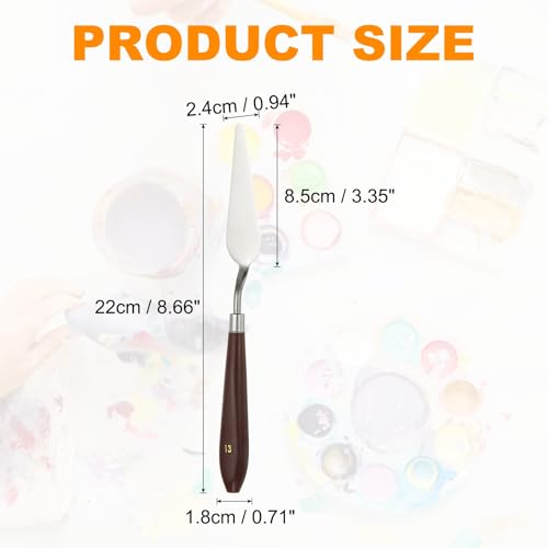 HARFINGTON 2pcs Palette Knife Painting Tool 3.35" x 0.94" Stainless Steel Art Spatula Pallet Knives Scrapers Tools with Plastic Handle for Acrylic Oil Canvas Mixing Spreading, Red/Silver - size: 3.35" x 0.94"